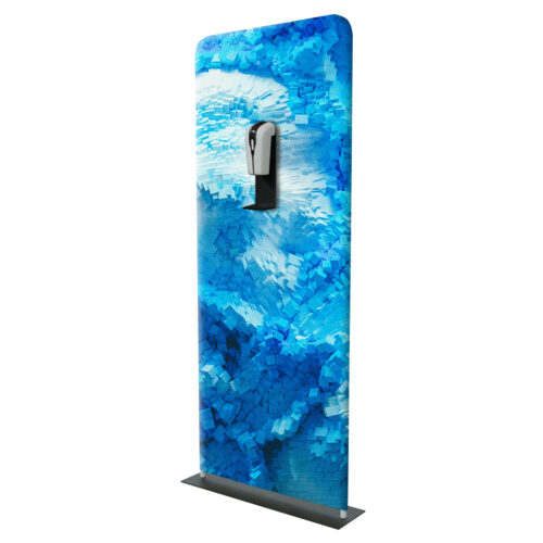 Fabric Tension Display Frame 612x1550mm with auto Sanitiser Unit